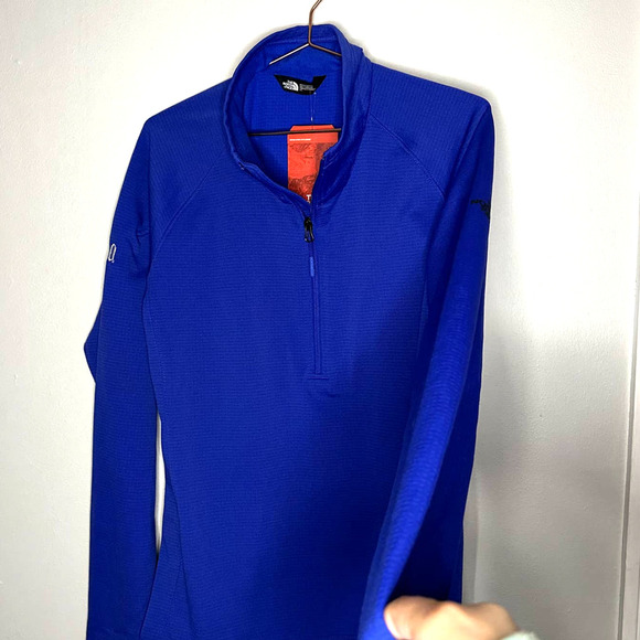 The North Face NF0A47FB Mountain Peaks Quarter Zip Up Fleece TNF Blue LARGE NWT - Picture 3 of 12